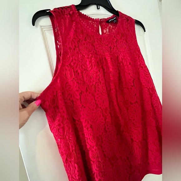 Zac & Rachel Elegant Red Lace Sleeveless Top Women’s size 2X - Picture 8 of 12